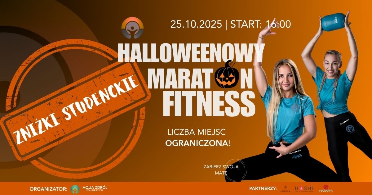 BILET STUDENT - Halloweenowy Maraton Fitness - Aqua Zdrój Wałbrzych